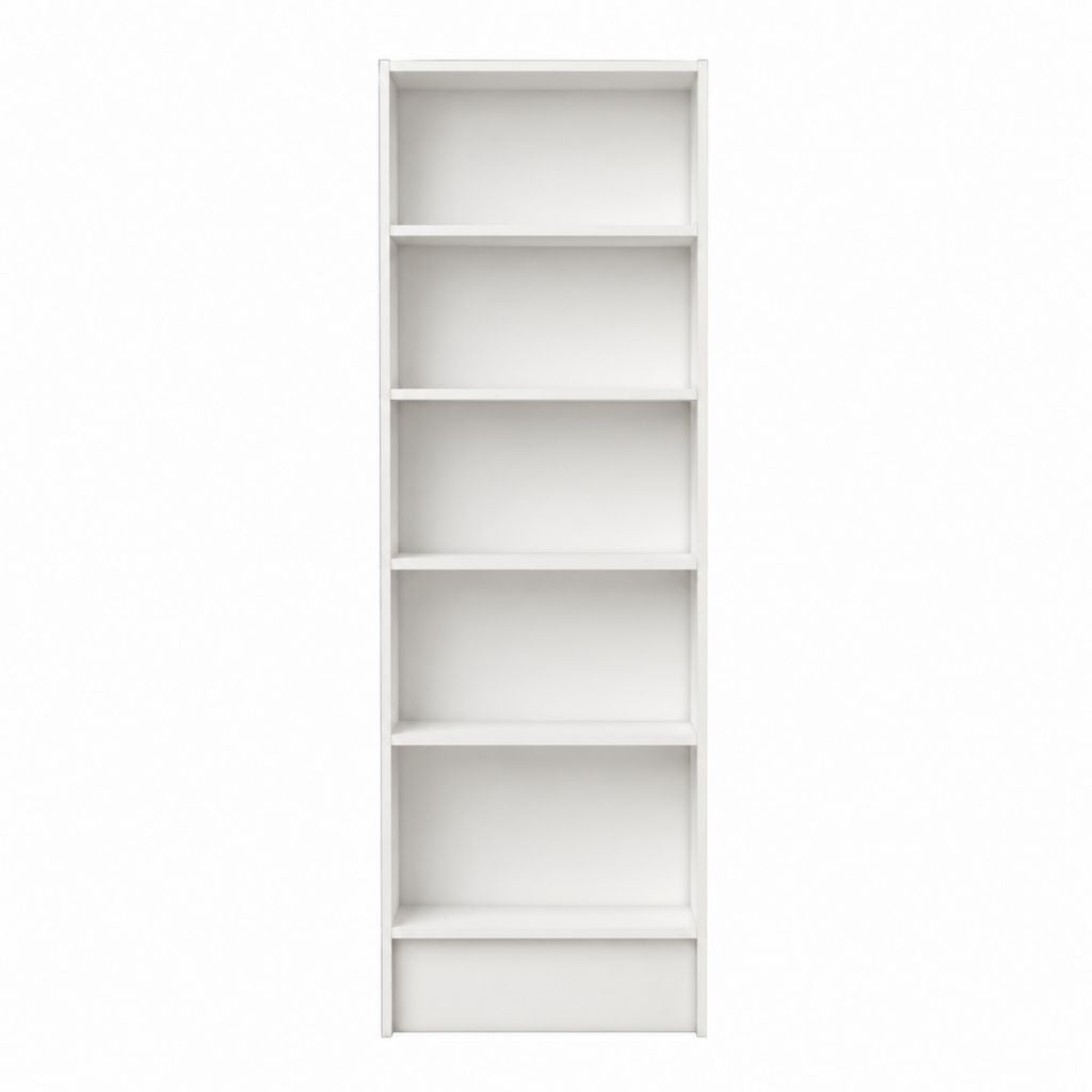 Bücherregal Standregal Weiß Spanplatte Rechteckig 40 x 29 x 180 cm mit 5 offenen Fächern
