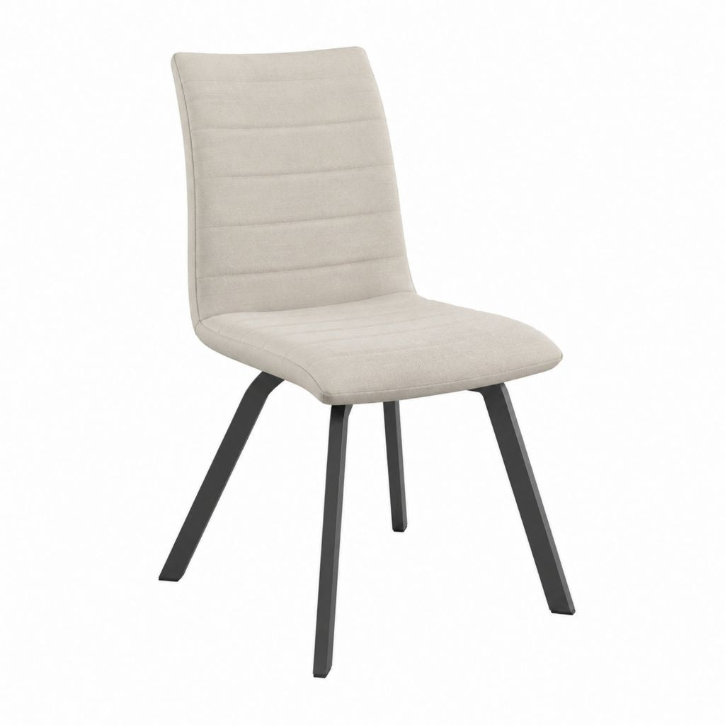 Esszimmerstuhl Beige mit Polyesterbezug Stahlgestell 45 x 58 x 96 cm