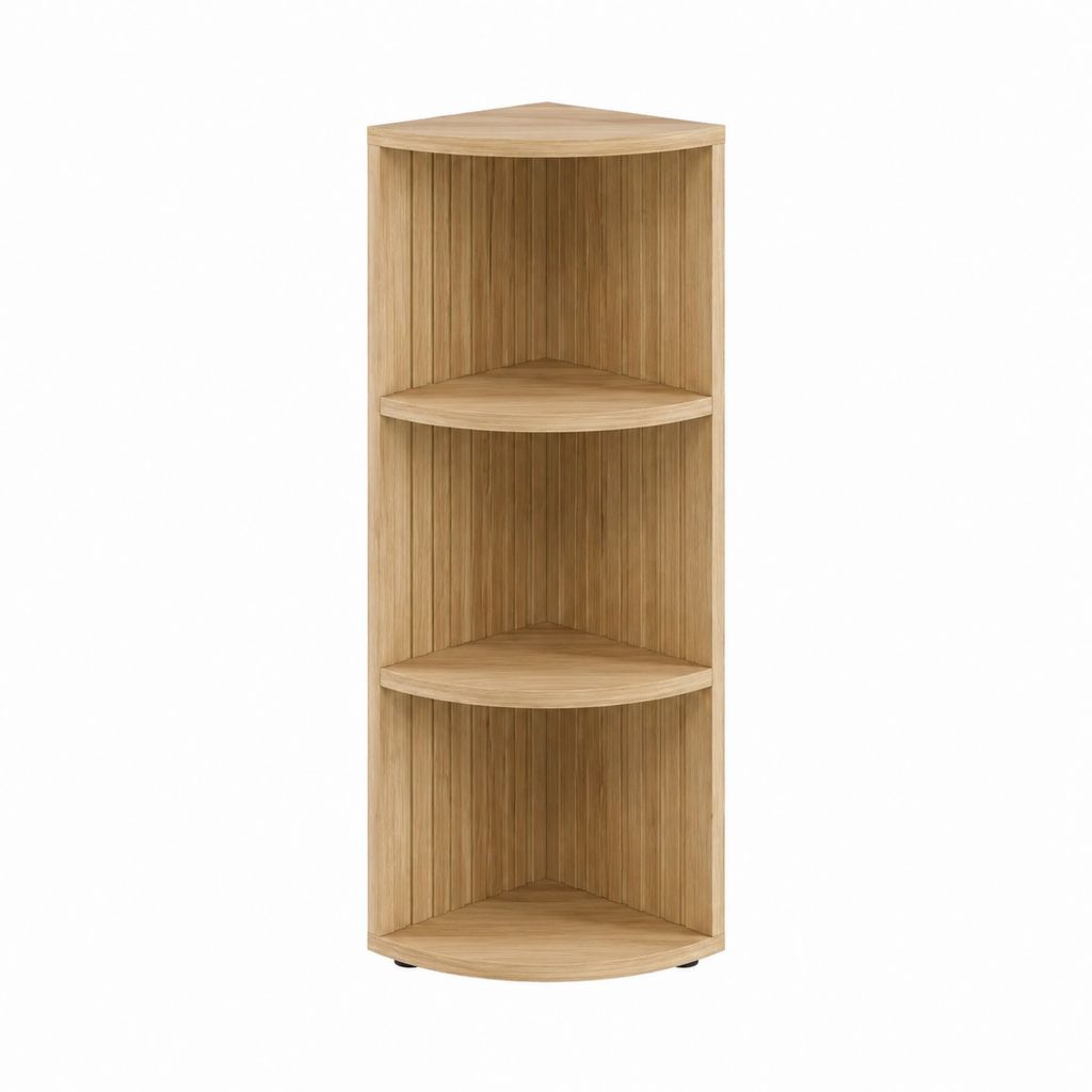 Eckregal Bücherregal Natur Bambus Viertelkreis 33 x 33 x 90 cm