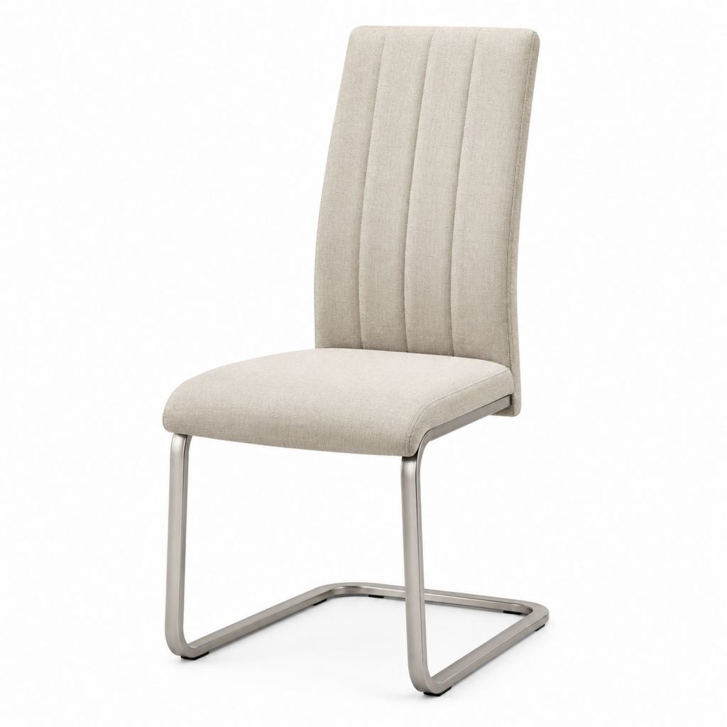 Freischwinger Esszimmerstuhl Beige Polyester Stahl 43 x 57 x 102 cm