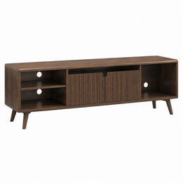 TV-Lowboard Walnussbraun MDF mit Walnussfurnier Rechteckig 160 x 40 x 55 cm
